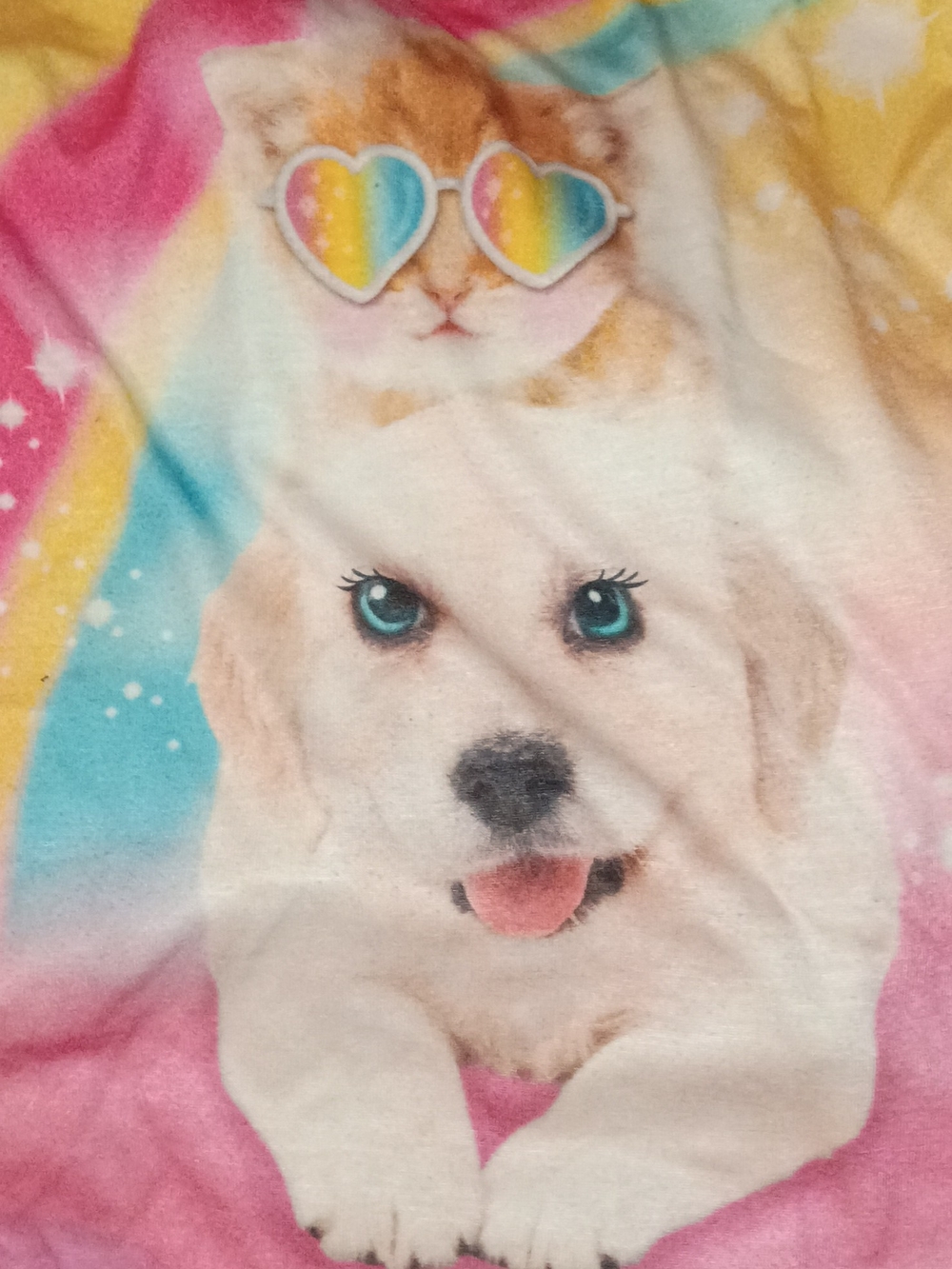 Garanimals Pink Yellow Blue Puppy and Kitty Graphic Tee